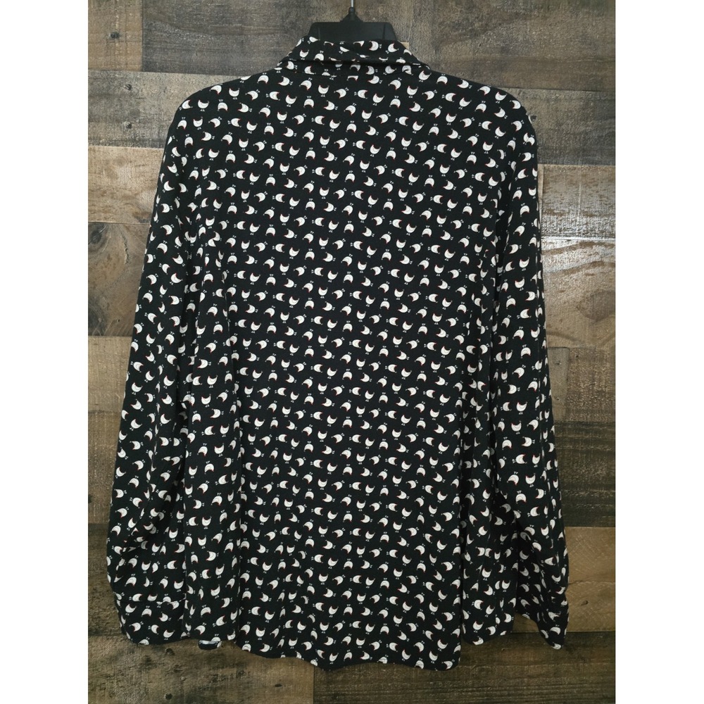 Cloth & Portrait Button Down Rooster Print Top Women XXL Rayon Cottagecore Boho - Picture 5 of 5